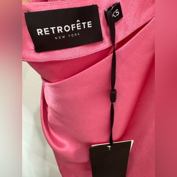 NWT RETROFÊTE Valeria open back dress in Candy pink - Picture 10 of 11
